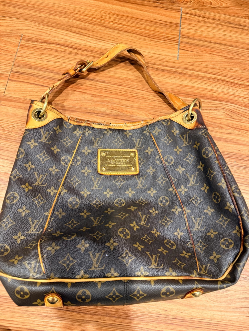 Authentic Louis Vuitton Brown Monogram Canvas Shoulder Bag
